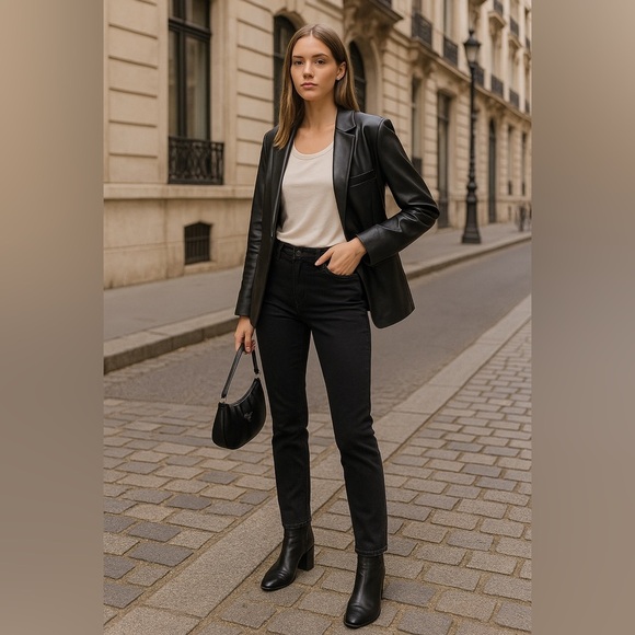 Emporio Armani Push Up J239 Black Slim Straight Jeans Sz 27 Y2K Embellished - Picture 2 of 12